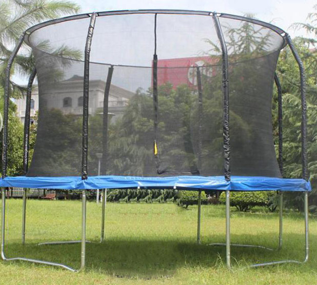 Air League 12ft Trampoline with Safety Enclosure - Free Basketball & Water Mister - Blue - Image 2