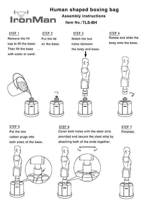 IronMan Free Standing Punch Bag Sparring Dummy Man