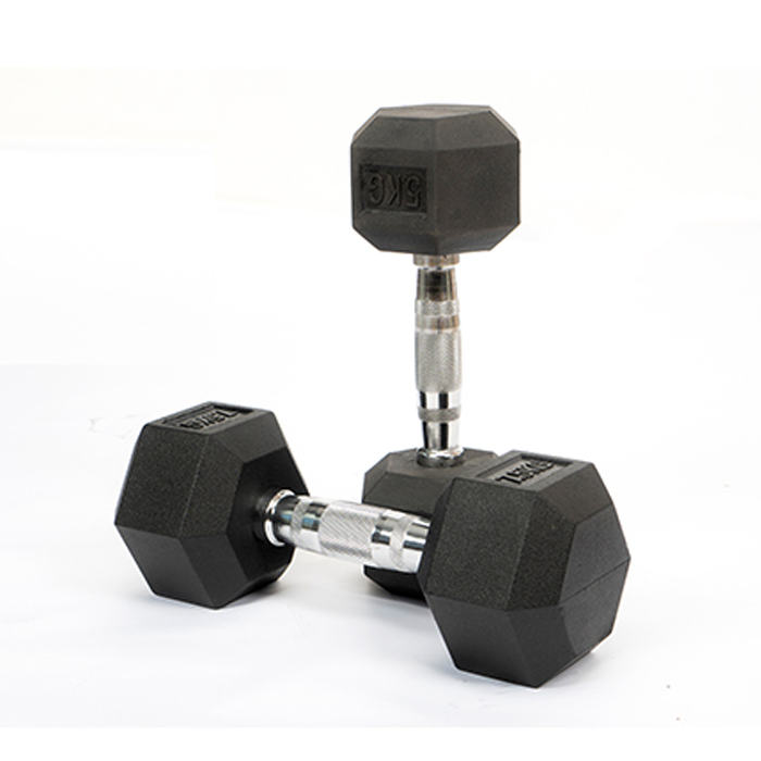 Ironman Rubber Coated Hex 12.5kg Dumbbell Pair - Image 5