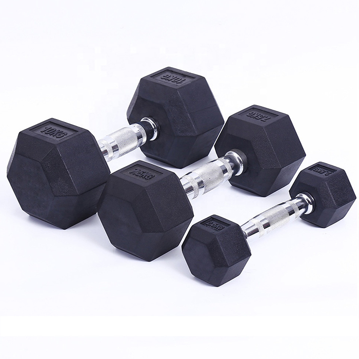Ironman Rubber Coated Hex 22.5kg Dumbbell