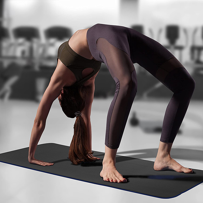 PROIRON 15mm High Density Exercise Mat with Carrying Strap - Black