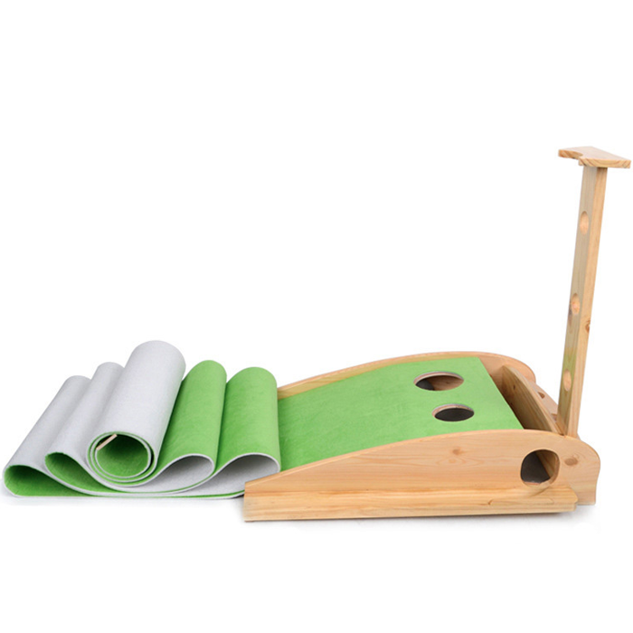 Hillman PGM Natural Wood 3m Golf Putting Trainer with Auto Ball Return