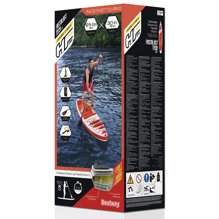 Bestway 12ft 6" Hydro-Force Fastblast Tech Inflatable Paddle Board SUP Set