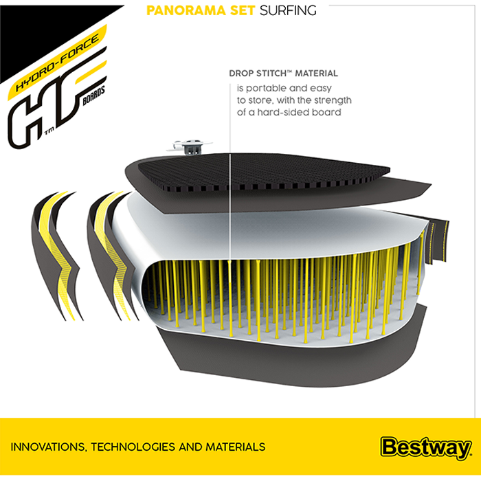 Bestway 11ft 2" Hydro-Force Panorama Inflatable Paddle Board SUP Set