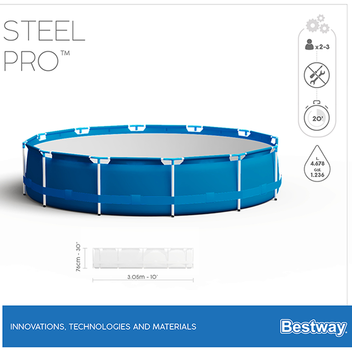 BestWay 10ft x 30inch Steel Pro™ Above Ground Swimming Pool