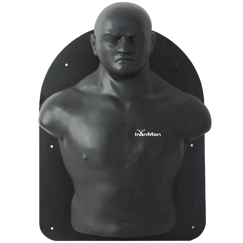 IronMan Wall Mounted Punch Bag Sparring Dummy Man - Black