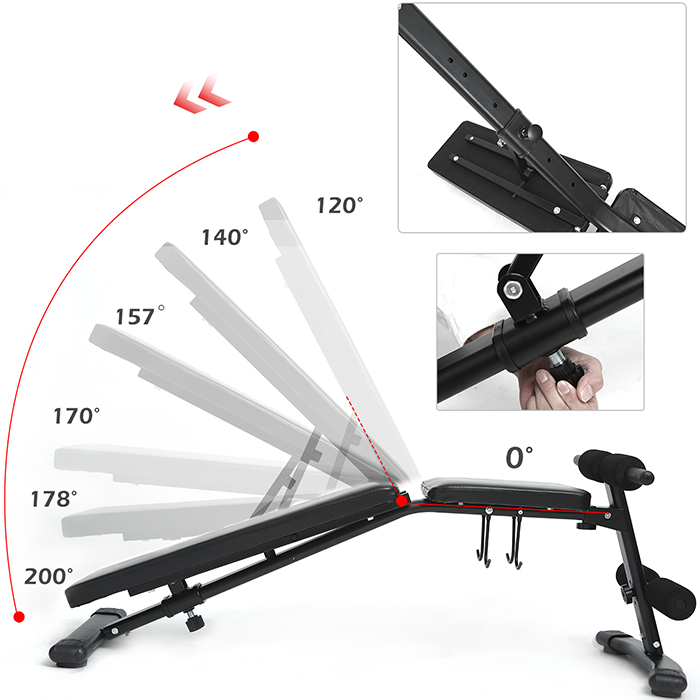BodyTrain Adjustable Squat Rack Barbell Stands & Foldable Adjustable Weight Bench Package