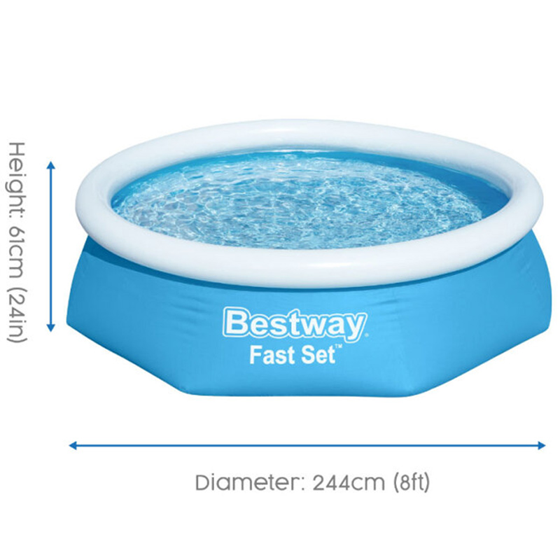 BestWay 8ft x 24inch Fast Set™ Above Ground Swimming Pool With Filter