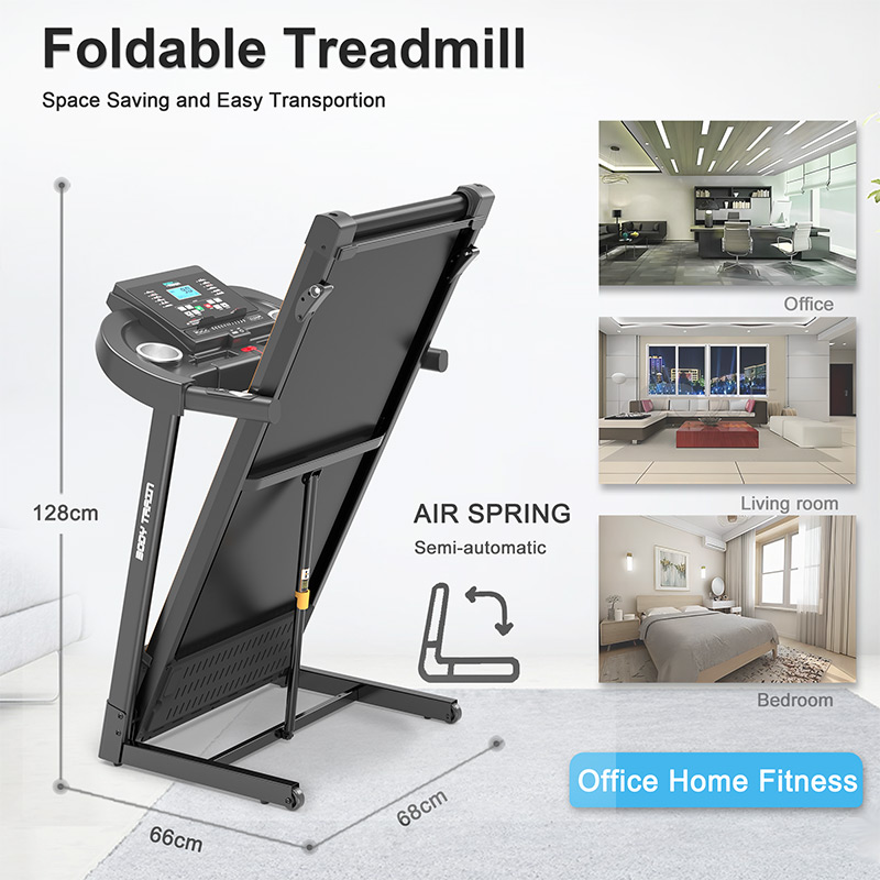 BodyTrain S600 Motorised Folding Bluetooth Treadmill