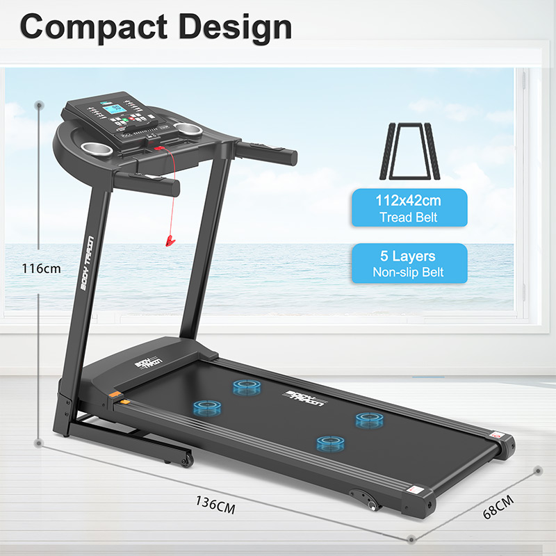 BodyTrain S600 Motorised Folding Bluetooth Treadmill