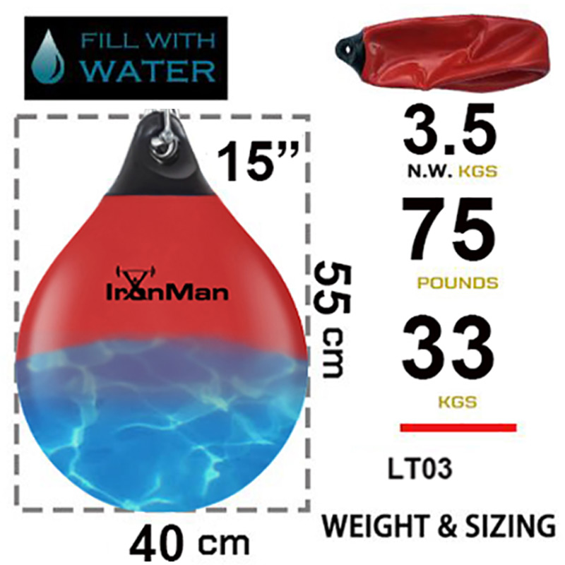 Ironman 15" Aqua Punching Bag Black