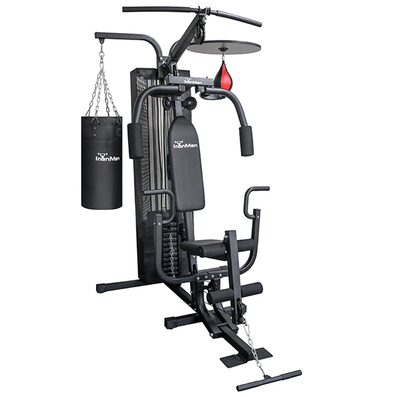 IronMan 3 Station Boxing Deluxe Home Multi Gym with 55kg Weight Stack