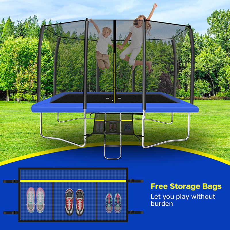 Big Air Extreme 8x12ft Rectangular Trampoline with Safety Enclosure Blue – Free Ladder & Shoe Tidy - Image 9