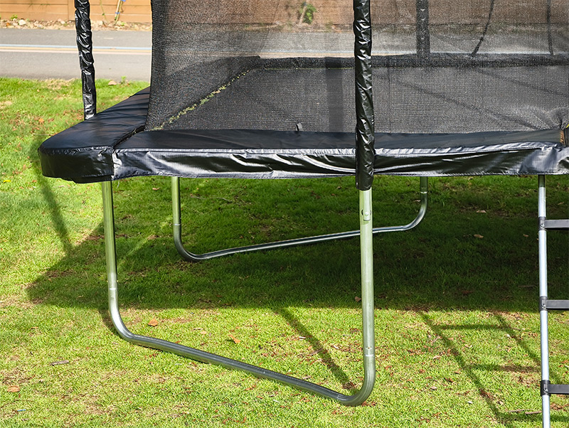 5x7ft Rectangular Trampoline with Safety Enclosure Black FREE Ladder & Basketball Game