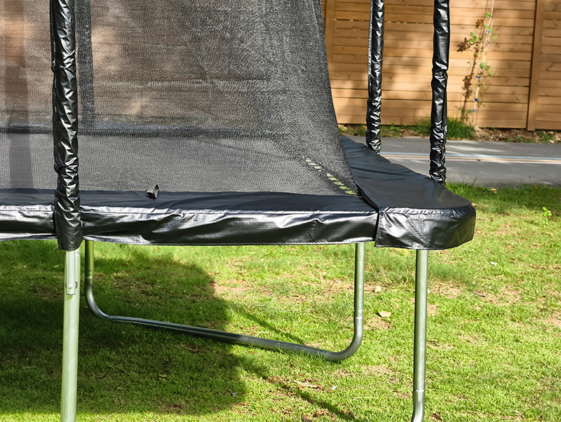 8x12ft Rectangular Trampoline with Safety Enclosure Black FREE Ladder & Basketball Game