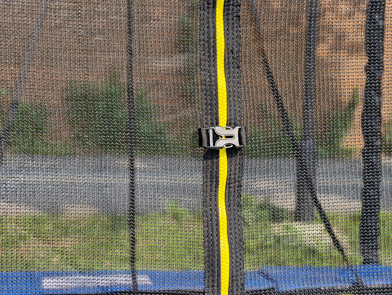 7x11ft Rectangular Trampoline with Safety Enclosure Black FREE Ladder & Basketball Game