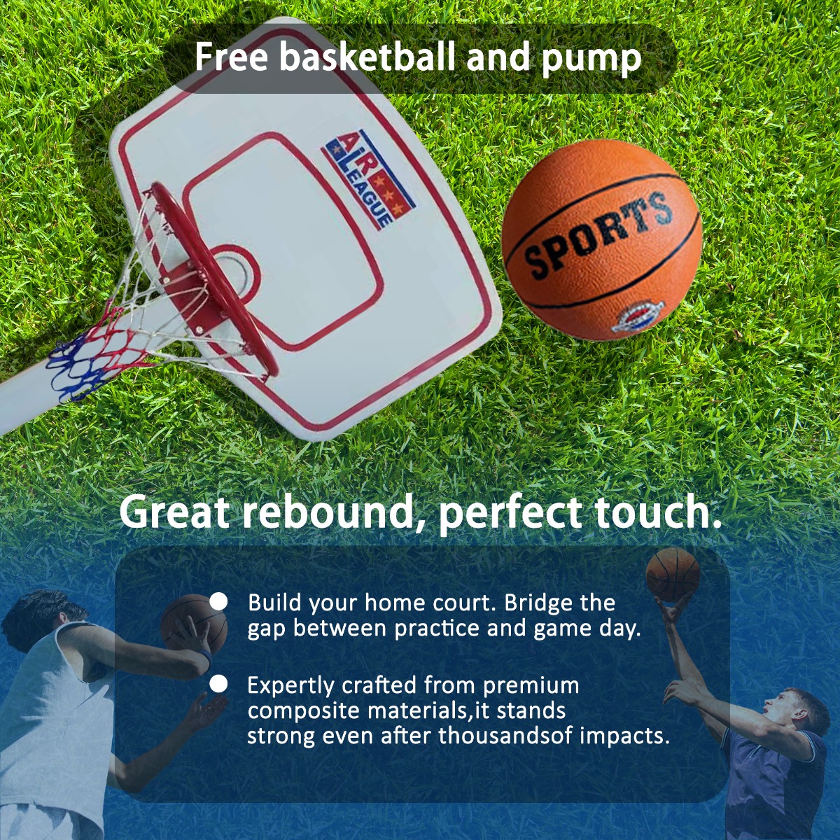 Air League HB09 Youth Portable Adjustable Basketball Stand