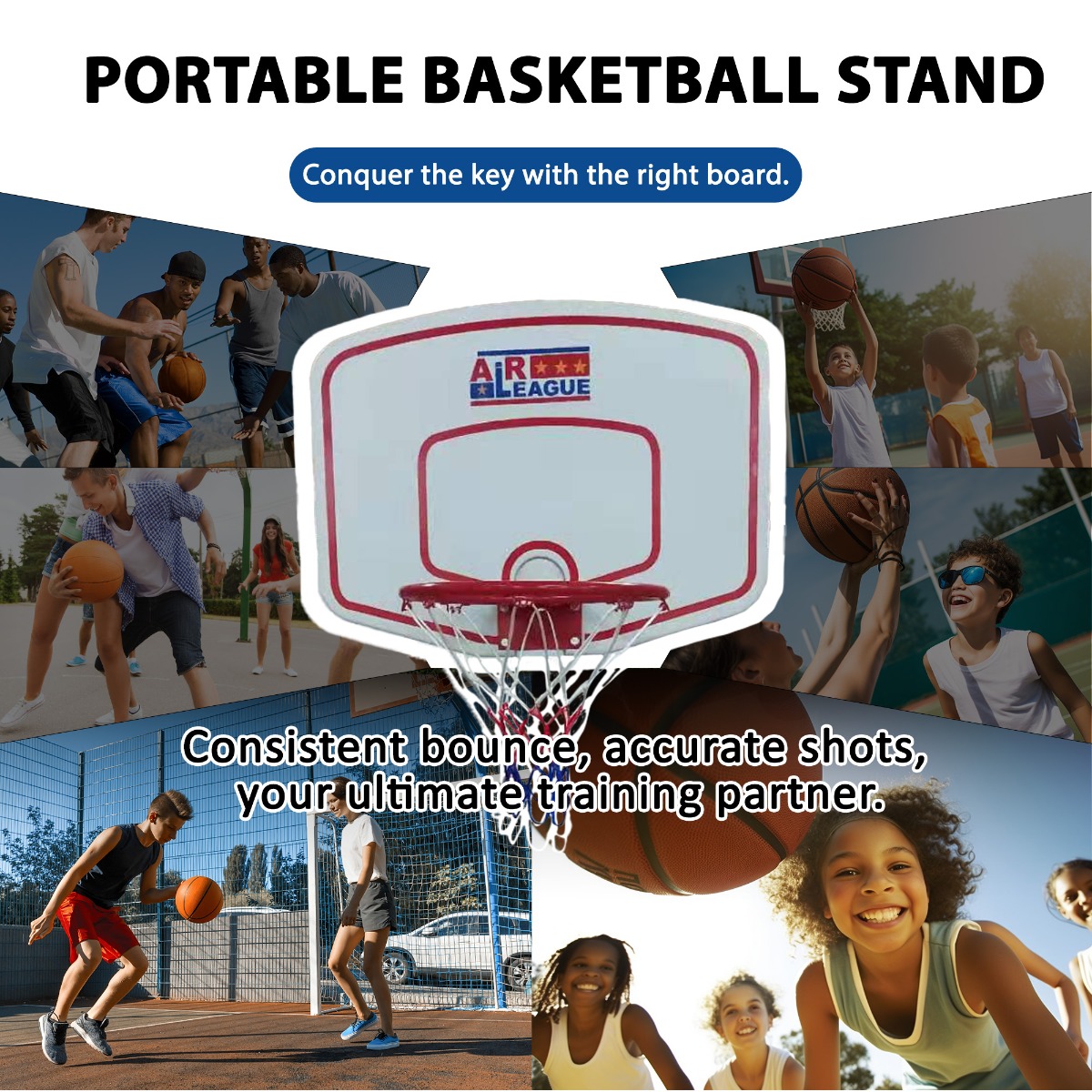 Air League HB09 Youth Portable Adjustable Basketball Stand