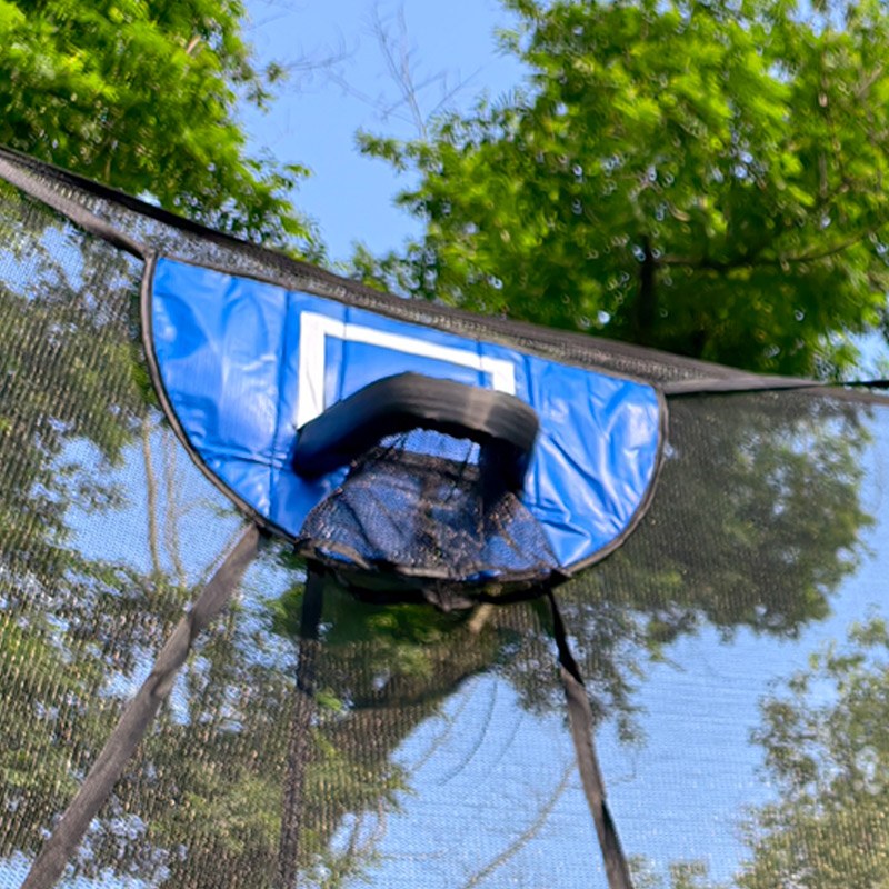 5x7ft Rectangular Trampoline with Safety Enclosure Grey FREE Ladder & Basketball Game