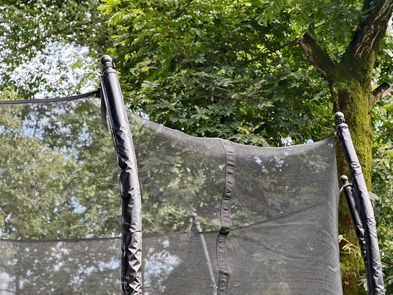8x12ft Rectangular Trampoline with Safety Enclosure Grey FREE Ladder & Basketball Game