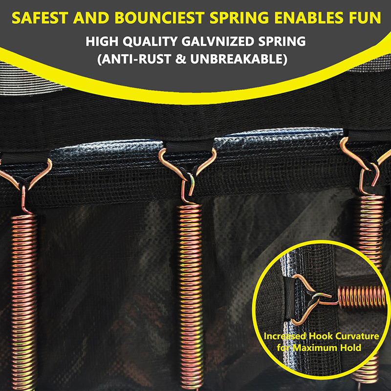 5x7ft Rectangular Trampoline with Safety Enclosure Grey FREE Ladder & Basketball Game