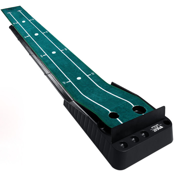 Hillman PGM 3m Golf Putting Trainer Velvet Carpet with Auto Ball Return