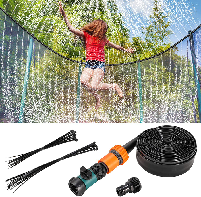Velocity 6ft Trampoline with Safety Enclosure - Free Basketball & Water Mister - Green - Image 12