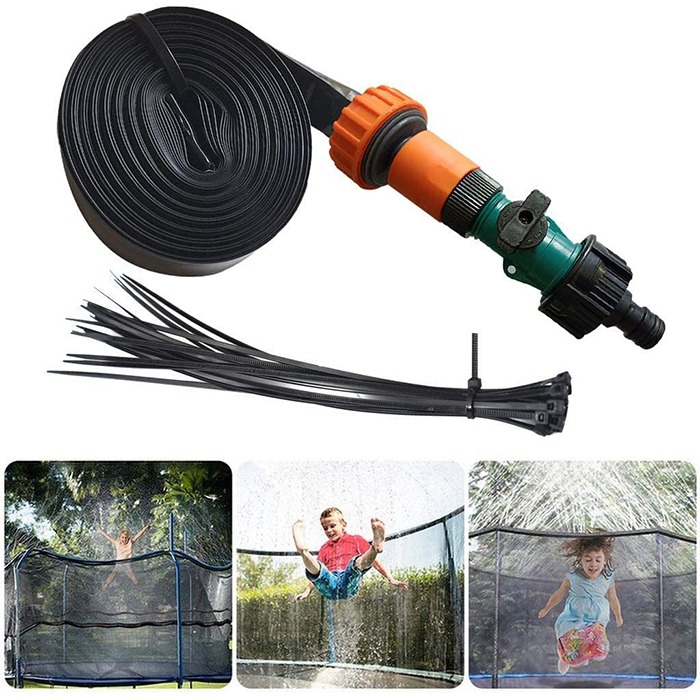 Velocity 6ft Trampoline with Safety Enclosure - Free Basketball & Water Mister - Green - Image 14